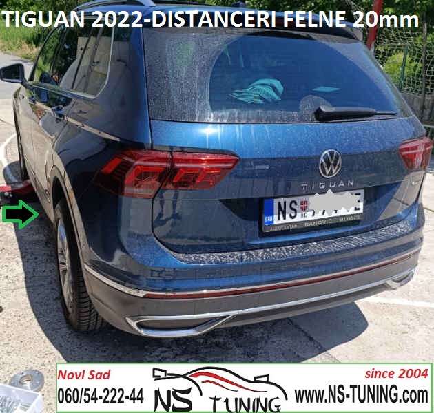 VW TIGUAN 2022 DISTANCERI 5x112 15mm 20mm ugradnja servis novi sad ns tuning